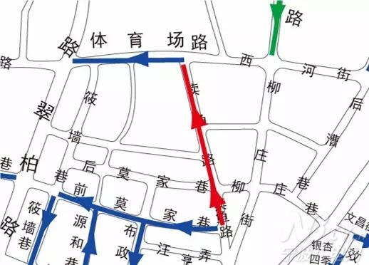 2,孝闻巷(宁波市中心血站大门口-孝闻街)由西往东单行